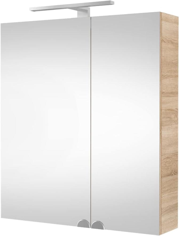 Spiegelschrank Badezimmer mit LED Beleuchtung 60 cm (Sonoma Eiche) Bild 1
