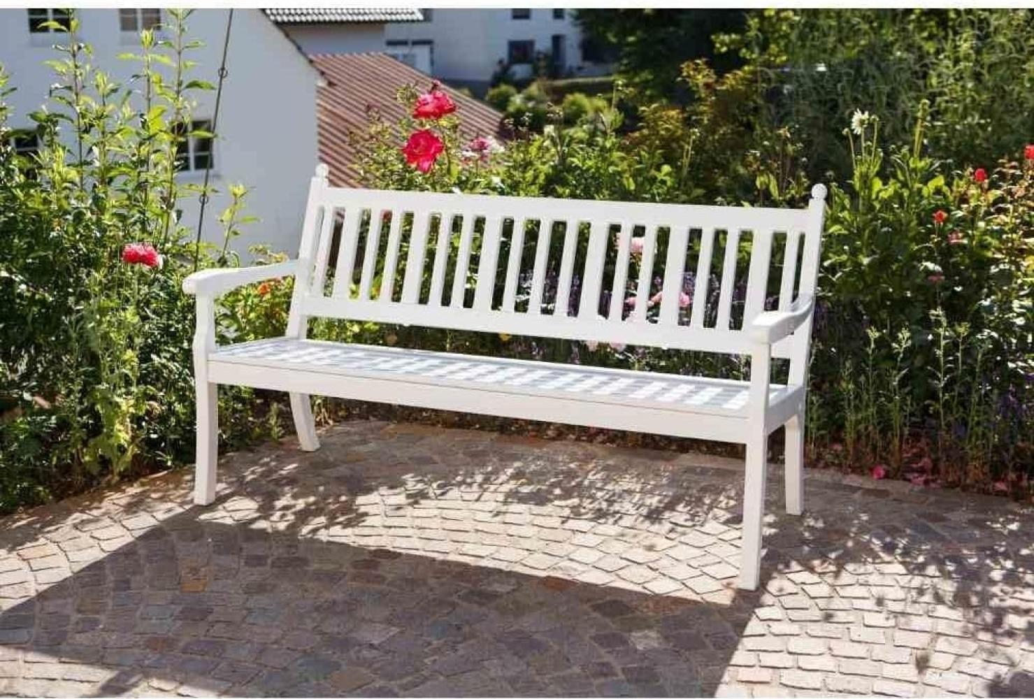 Gartenbank >Hohenzollern< in weiß, Kunststoff - 69x88x160cm (BxHxT) Bild 1