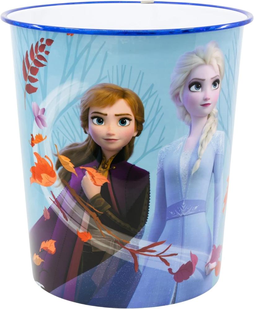 Papierkorb fürs Kinderzimmer aus Kunststoff Zeichentrickfiguren Motiv Ø21cm Frozen II Bild 1