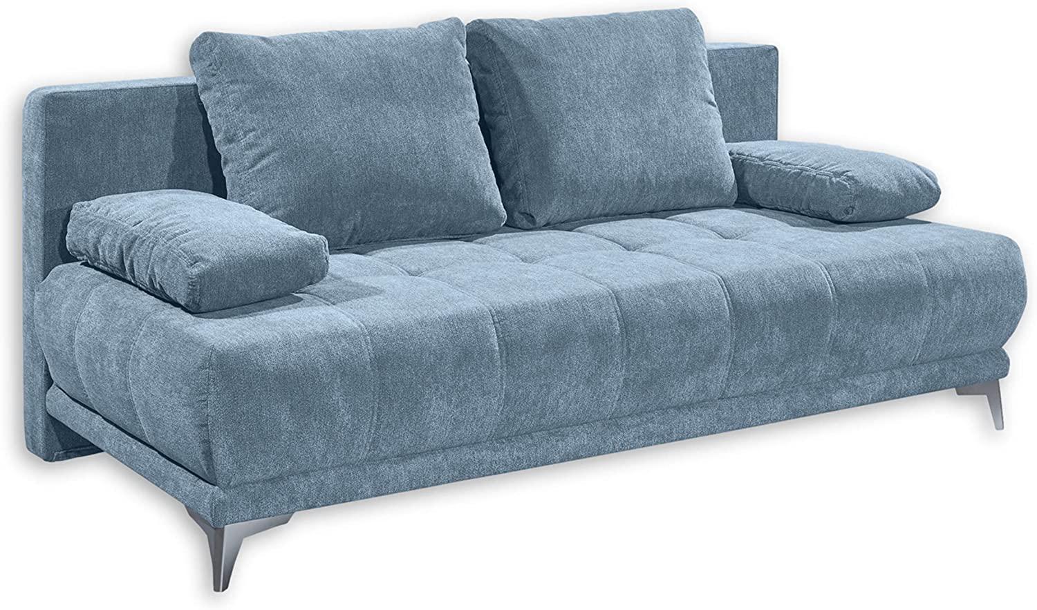 Couch Sofa Zweisitzer JENNY Schlafcouch Schlafsofa ausziehbar denim blau 203cm Bild 1
