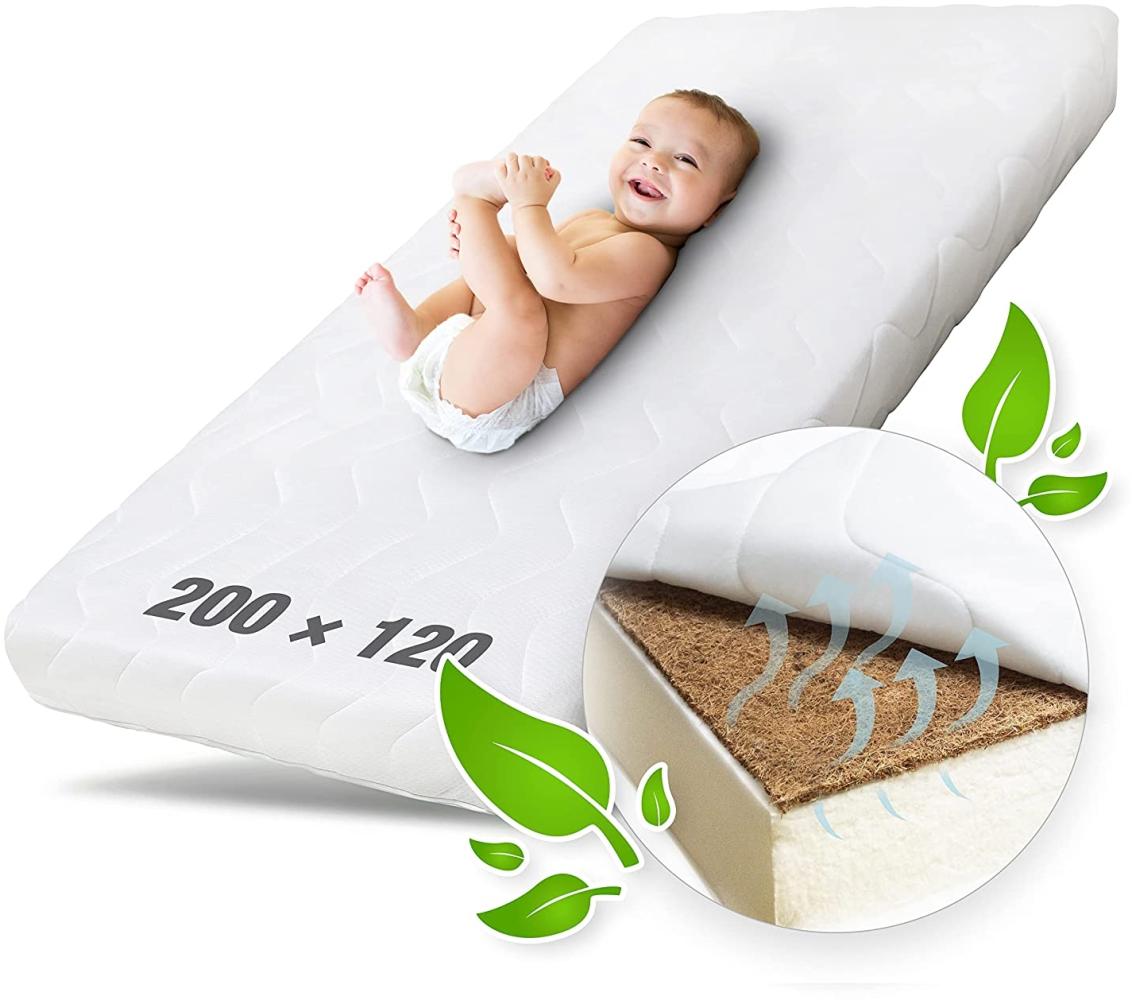 Ehrenkind® Kindermatratze Kokos | Baby Matratze 120x200 | Babymatratze 120x200 mit hochwertigem Schaum, Kokosplatte und Hygienebezug Bild 1