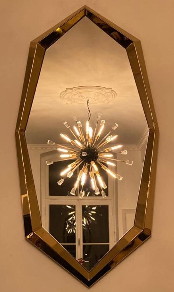 Casa Padrino Luxus Designer Spiegel Gold 81 x H. 157 cm - Achteckiger Metall Wandspiegel - Garderoben Spiegel - Wohnzimmer Spiegel - Luxus Designer Möbel - Luxus Interior Bild 1