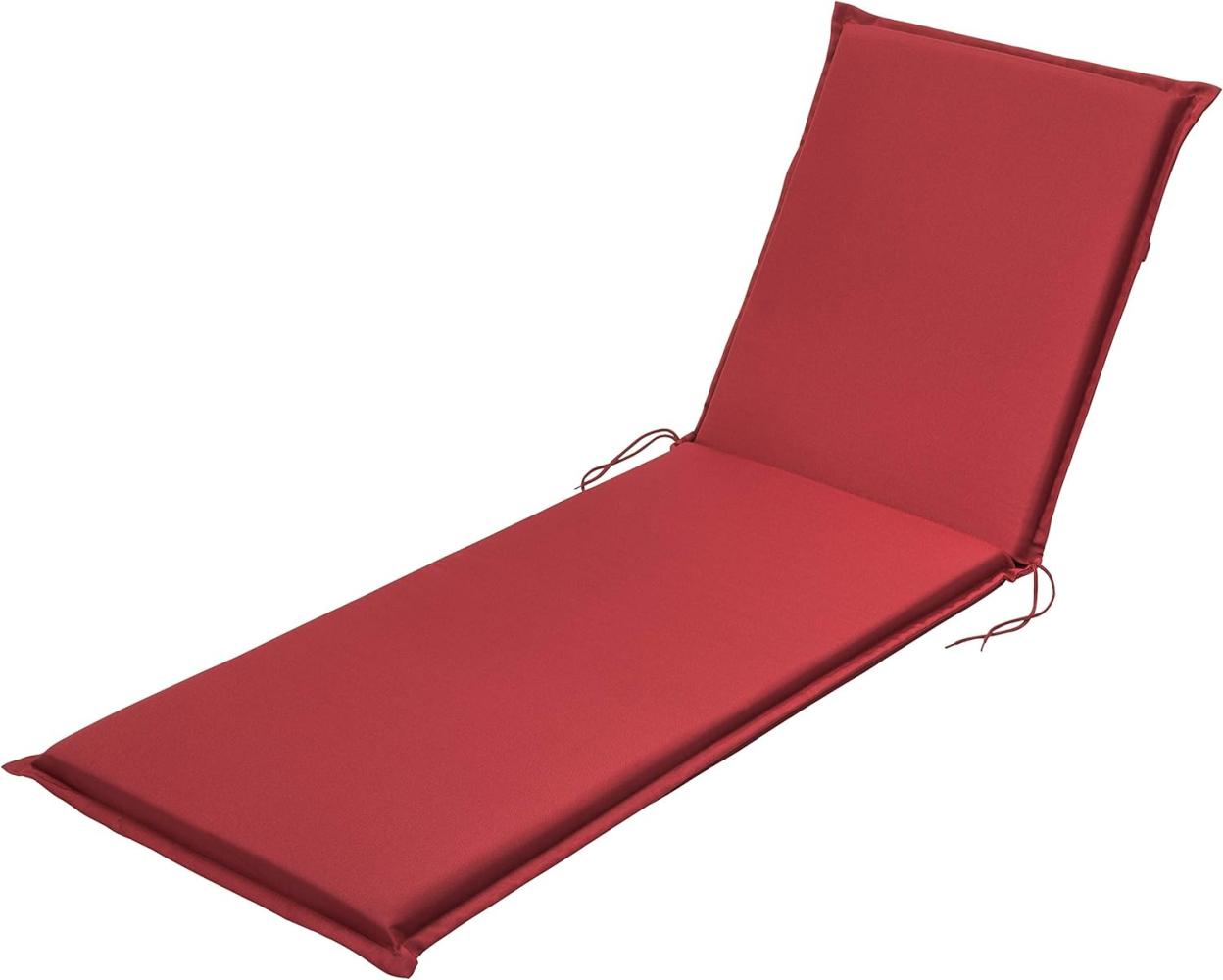 Traumnacht Komfort Liegenauflage Outdoor rot mit abnehmbarem Bezug, 190 x 58 x 6 cm, Öko-Tex zertifiziert, produziert nach deutschem Qualitätsstandard Bild 1