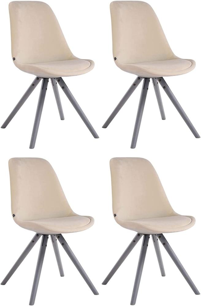 4er Set Stühle Toulouse Samt Rund grau [320451] Bild 1