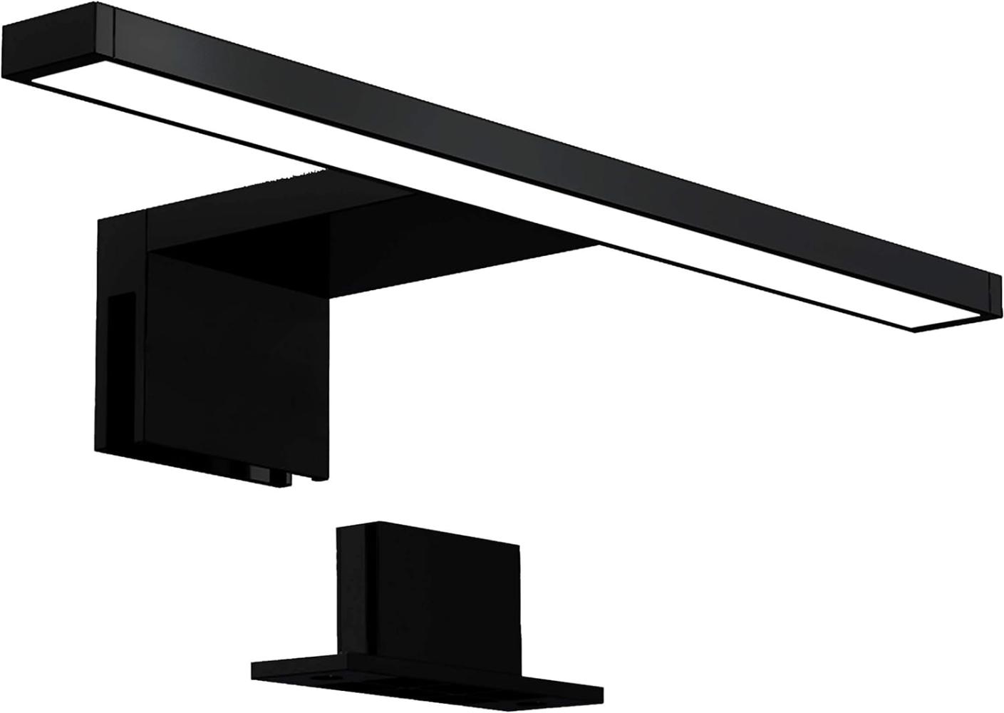 LED Bad Spiegelleuchte Badezimmer Beleuchtung Aufbau IP44 Schminklicht schwarz Bild 1