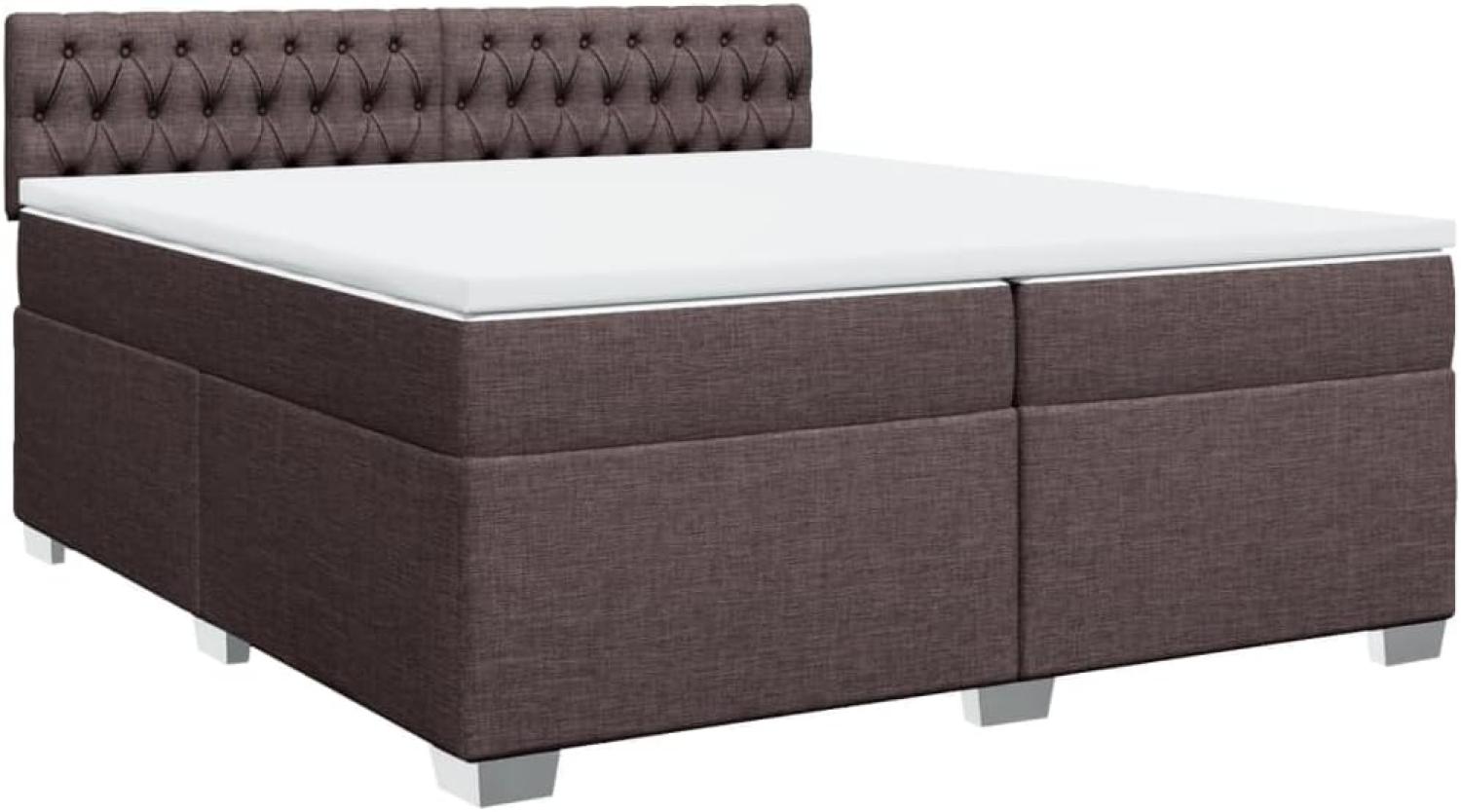 Boxspringbett mit Matratze Dunkelbraun 200x200 cm Stoff 3288305 Bild 1