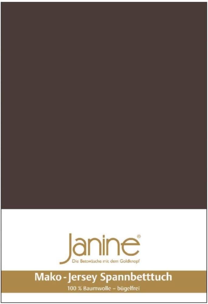 Janine Mako Jersey Spannbetttuch Bettlaken 140-160x200 cm OVP 5007 87 dunkelbraun Bild 1