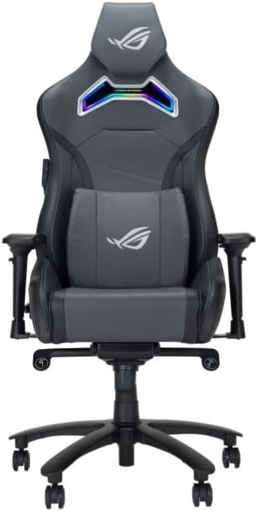 ASUS ROG Chariot X Gaming-Stuhl (Aura RGB Beleuchtung, 4D-Armlehnen, Memory-Foam, Premium-PU-Leder, One-Touch-Controller) grau Bild 1