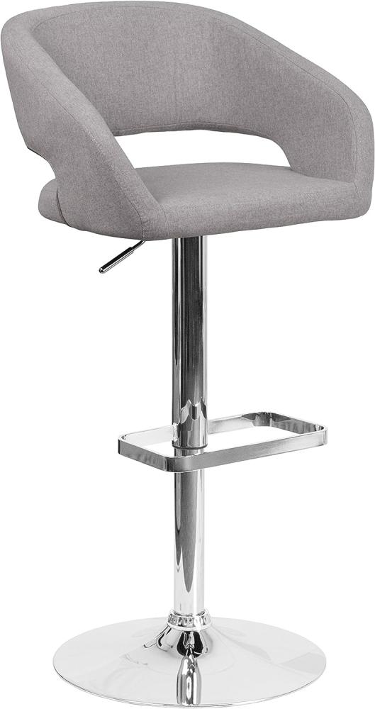 Flash Furniture Barhocker mit Rückenlehne – gepolsterter Barstuhl für den Innenbereich – Tresenstuhl ideal für die Küchentheke – Grau Bild 1