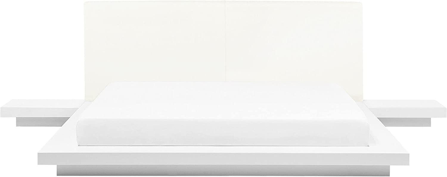 Bett weiß Lattenrost 160 x 200 cm ZEN Bild 1