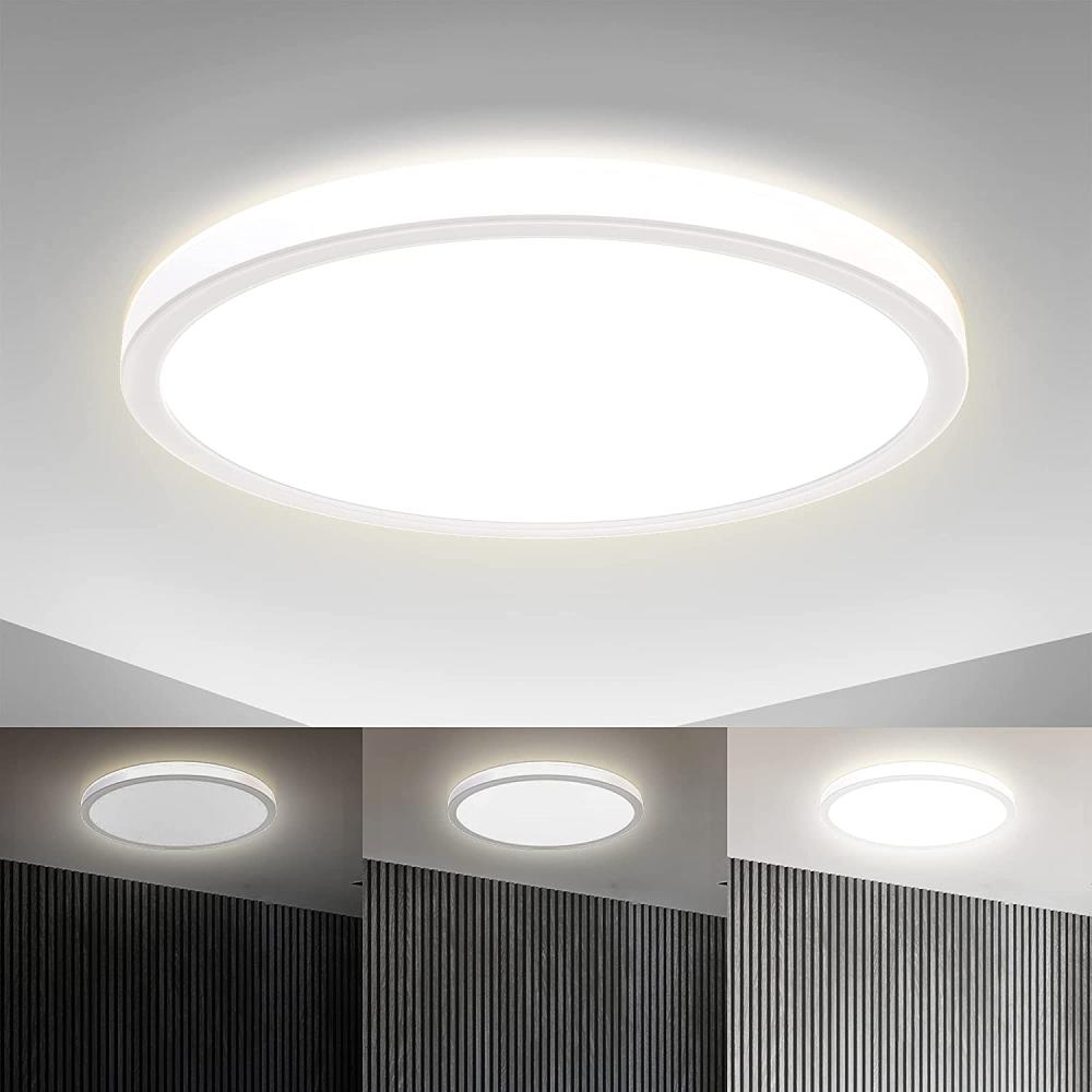LED Deckenlampe Panel ultraflach Deckenleuchte indirekt Wohnzimmer Flur weiß Bild 1
