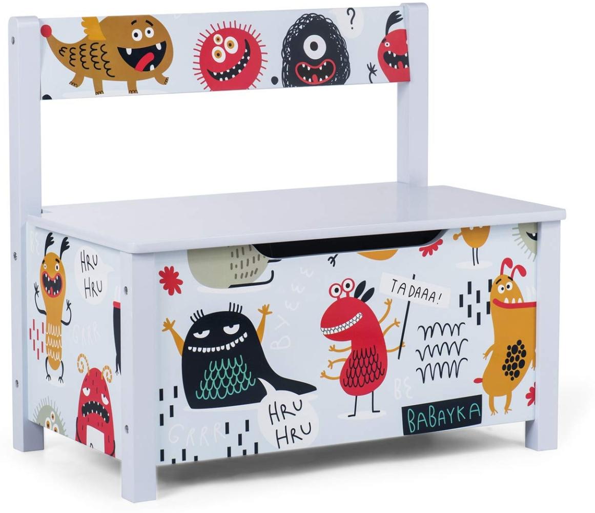 Baby Vivo Spielzeugkiste Spielzeugtruhe Aufbewahrungsbox Kinderzimmer Sitzbank Kindersitztruhe mit langsam schließendem Deckel Bild 1