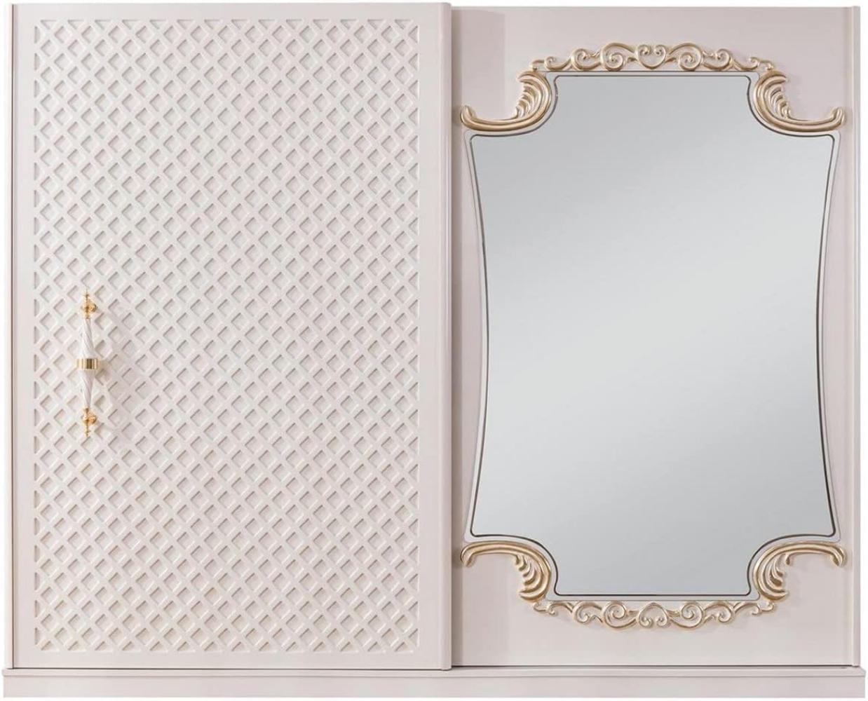 Casa Padrino Luxus Barock Schlafzimmerschrank Weiß / Gold - Massivholz Kleiderschrank mit 2 Schiebetüren - Barock Schlafzimmer Möbel - Edel & Prunkvoll Bild 1