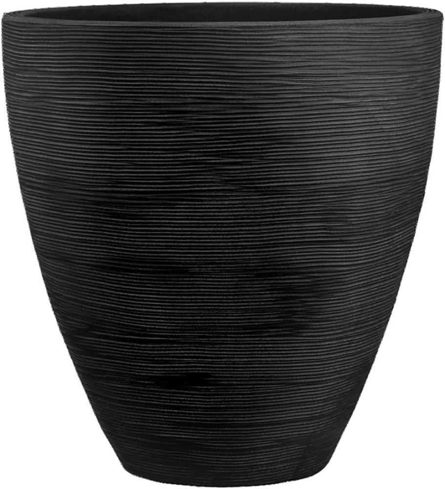 Dehner Pflanzvase Vino, Ø 40 cm, Höhe 42 cm, Kunststoff, anthrazit Bild 1