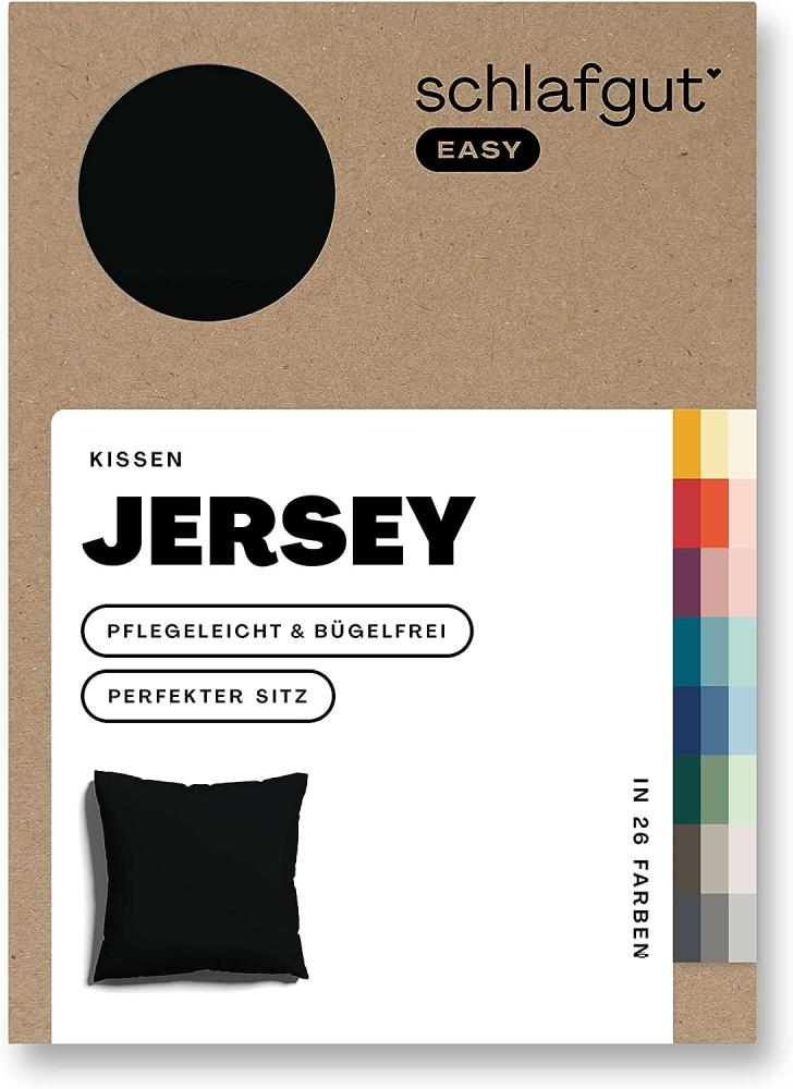 Schlafgut Kissenbezug EASY Jersey | Kissenbezug einzeln 80x80 cm | off-black Bild 1