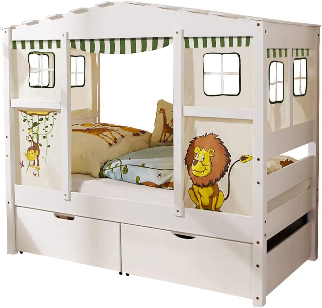 Ticaa 'Safari' Hausbett Mini weiß inkl. Bettkasten 'Melanie' Bild 1