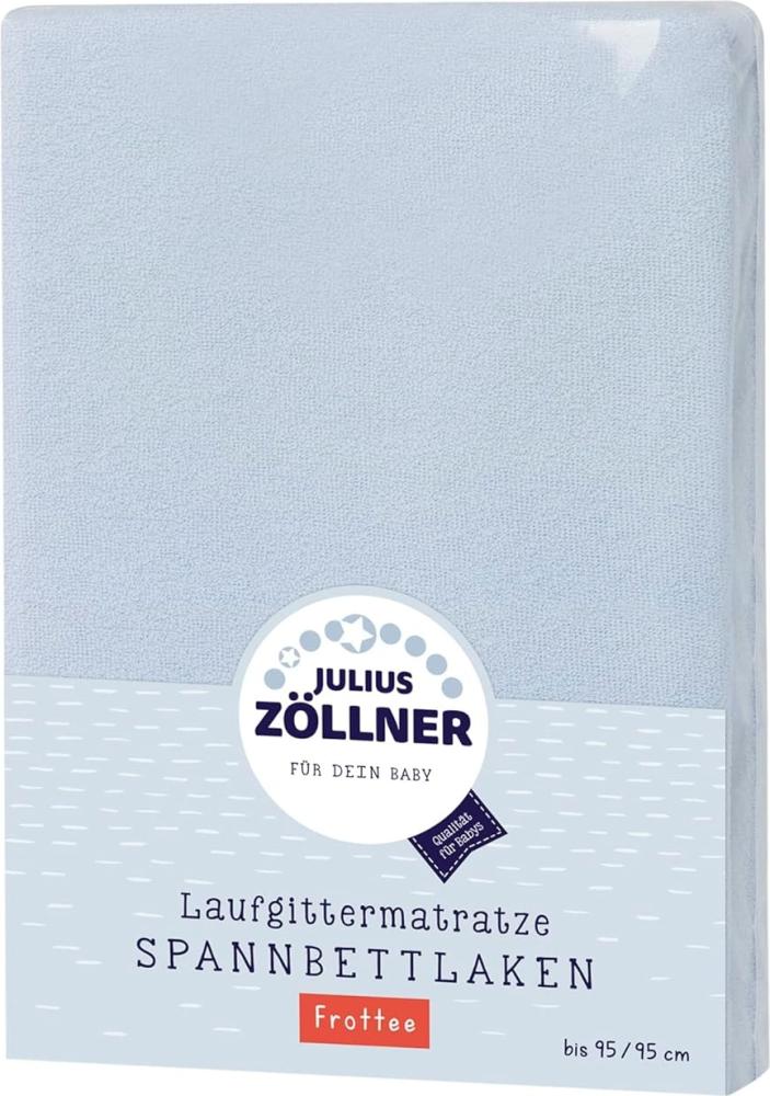 Julius Zöllner Spannbetttuch für Laufgittermatratze Frottee uni hellblau 95/95 Bild 1