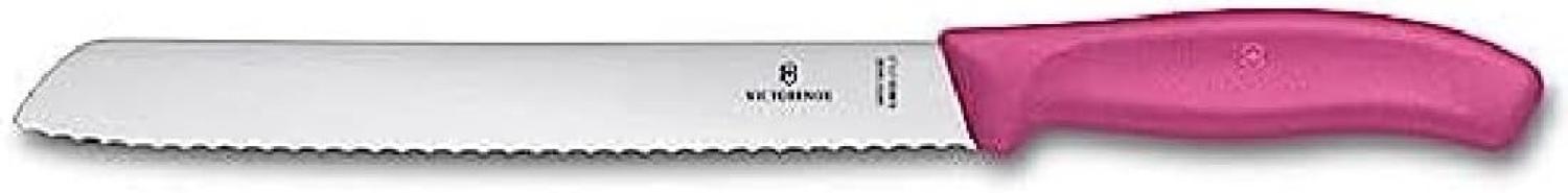 Victorinox Swiss Classic Brotmesser mit Wellenschliff, 21 cm Klinge, Rostfrei, Edelstahl, Spülmaschinengeeignet, rosa Bild 1