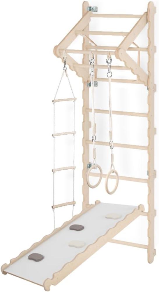 MAMOI 'Sprossenwand für Kinder', Klettergerüst, Strickleiter, Kinderrutsche, aus Holz, ab 3 Jahren Bild 1