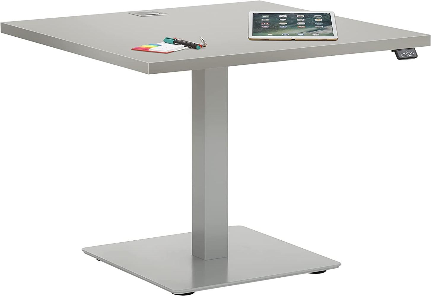 Schreibtisch >EDJUST< (BxHxT: 80x127x80 cm) in Metall platingrau - platingrau Bild 1
