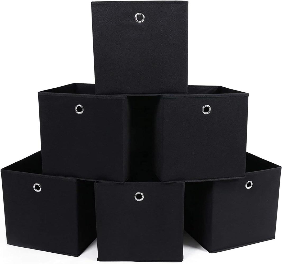 SONGMICS Aufbewahrungsbox, 6 Stück, Faltbox, faltbarer Organizer, mit Fingerloch, 30 x 30 x 30 cm, Vliesstoff, schwarz RFB02H-3 Bild 1
