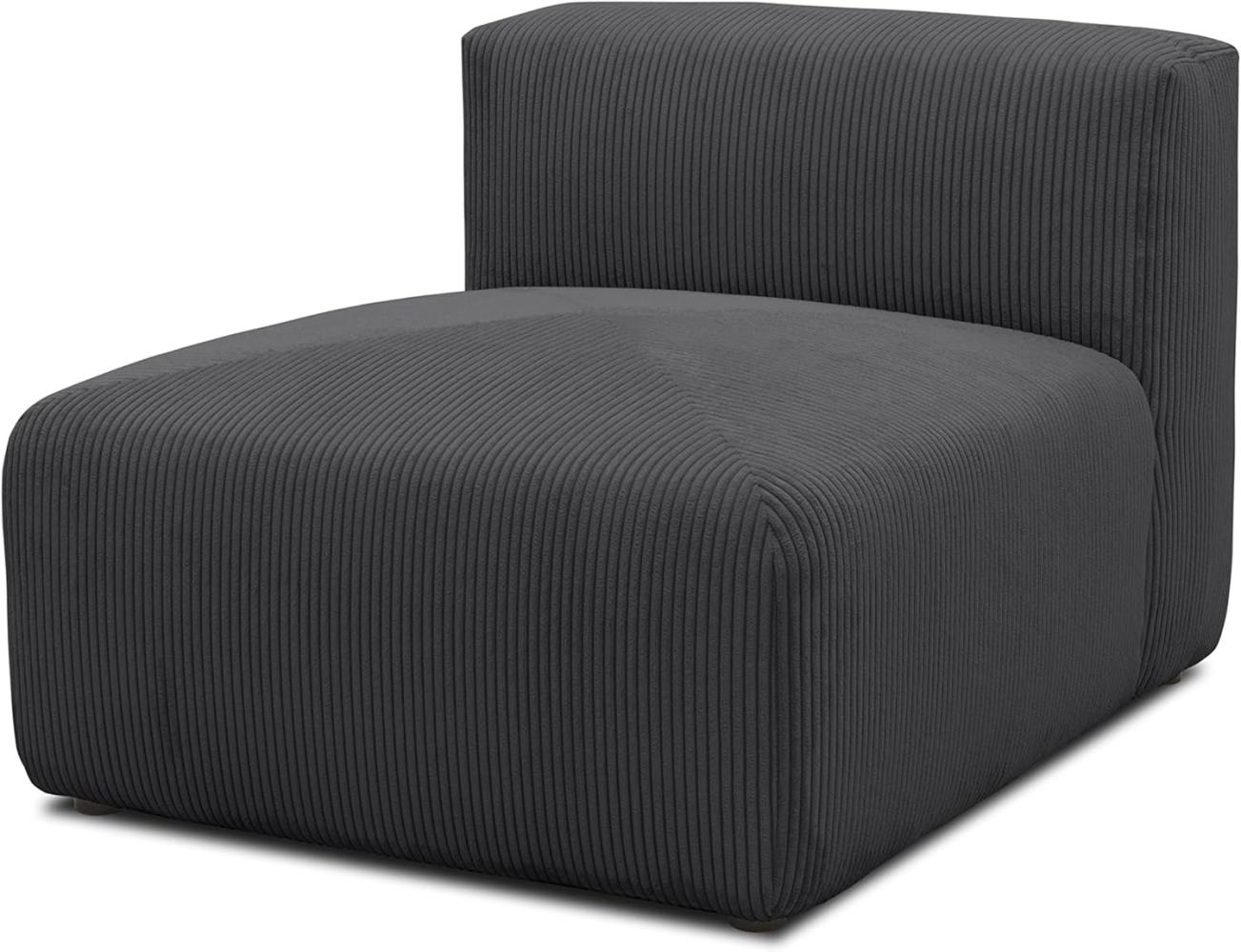 DOMO. collection Sessel Element Malia, Modulsofa, Cord Sofa Modul, Couch, 85 x 108 cm in weichem Cord anthrazit Bild 1