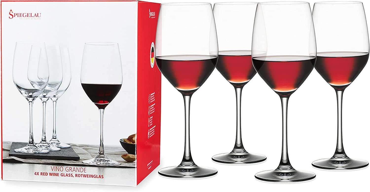 Spiegelau Vino Grande Rotweinglas, 4er Set, Weinglas, Rotwein Glas, Wasserglas, Kristallglas, 420 ml, 4510271 Bild 1