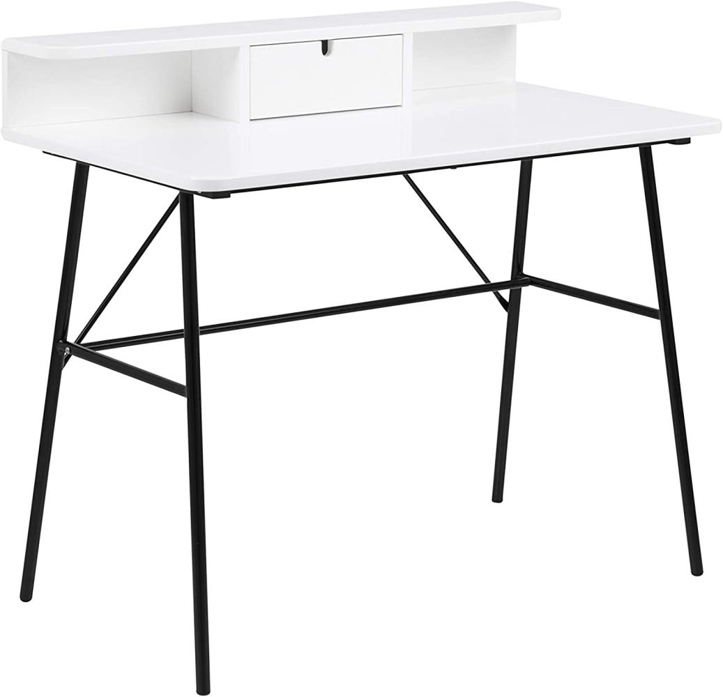 'Pascal' Schreibtisch, weiß/ schwarz, 100 x 88,8 x 55 cm Bild 1