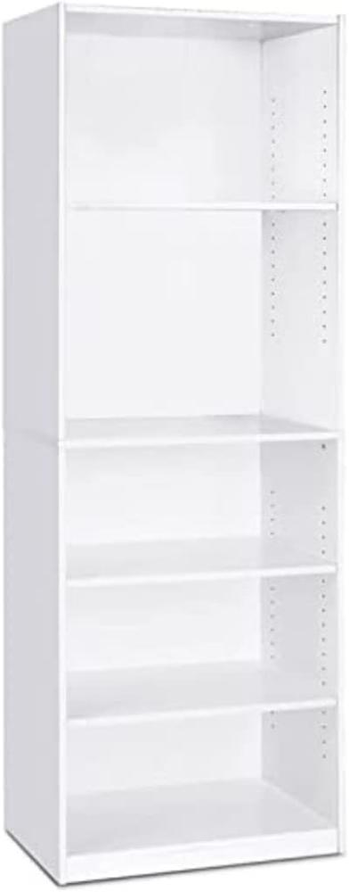 Furinno JAYA Einfaches Bücherregal, holz, Weiß, 24. 13 x 24. 13 x 180. 85 cm Bild 1
