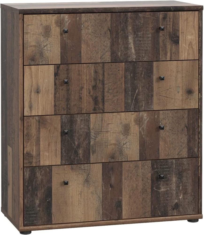 Kommode Schubladen Highboard Sideboard Hochkommode ca. 74 x 85 x 35 cm Old Wood Altholz Nb. Bild 1