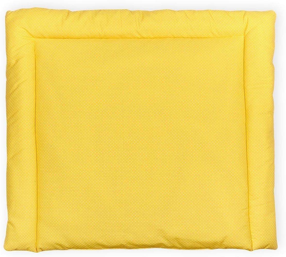 KraftKids Wickelauflage in weiße Punkte auf Gelb, Wickelunterlage 78x78 cm (BxT), Wickelkissen Bild 1
