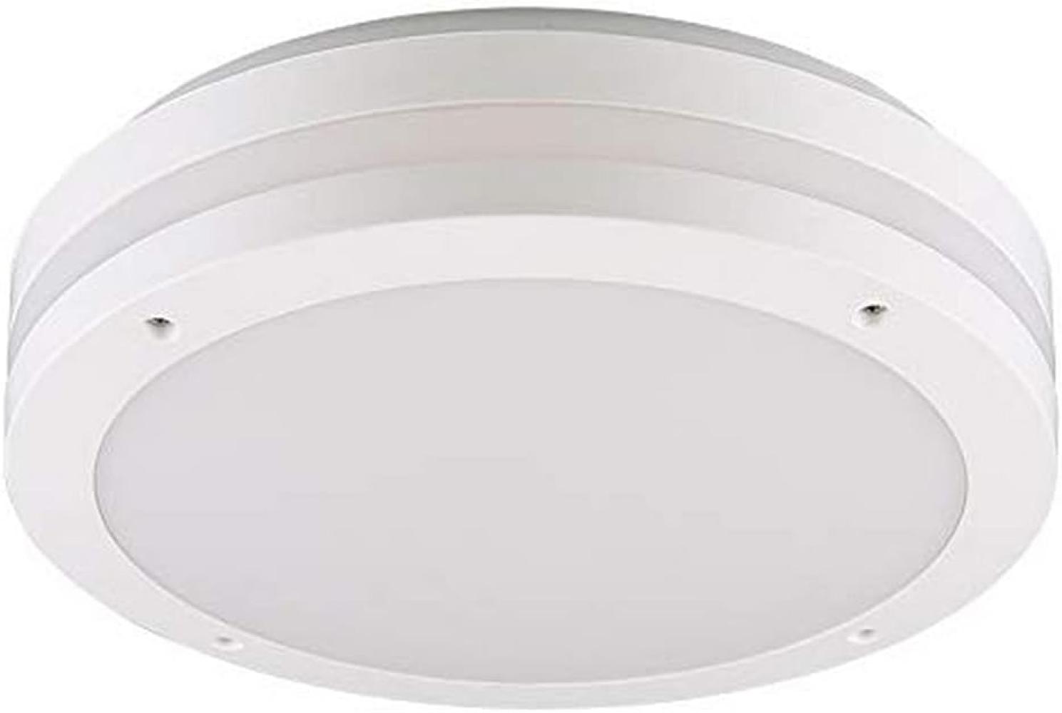 Runde LED Außendeckenleuchte Wandlampe KENDAL in Weiß matt Bild 1