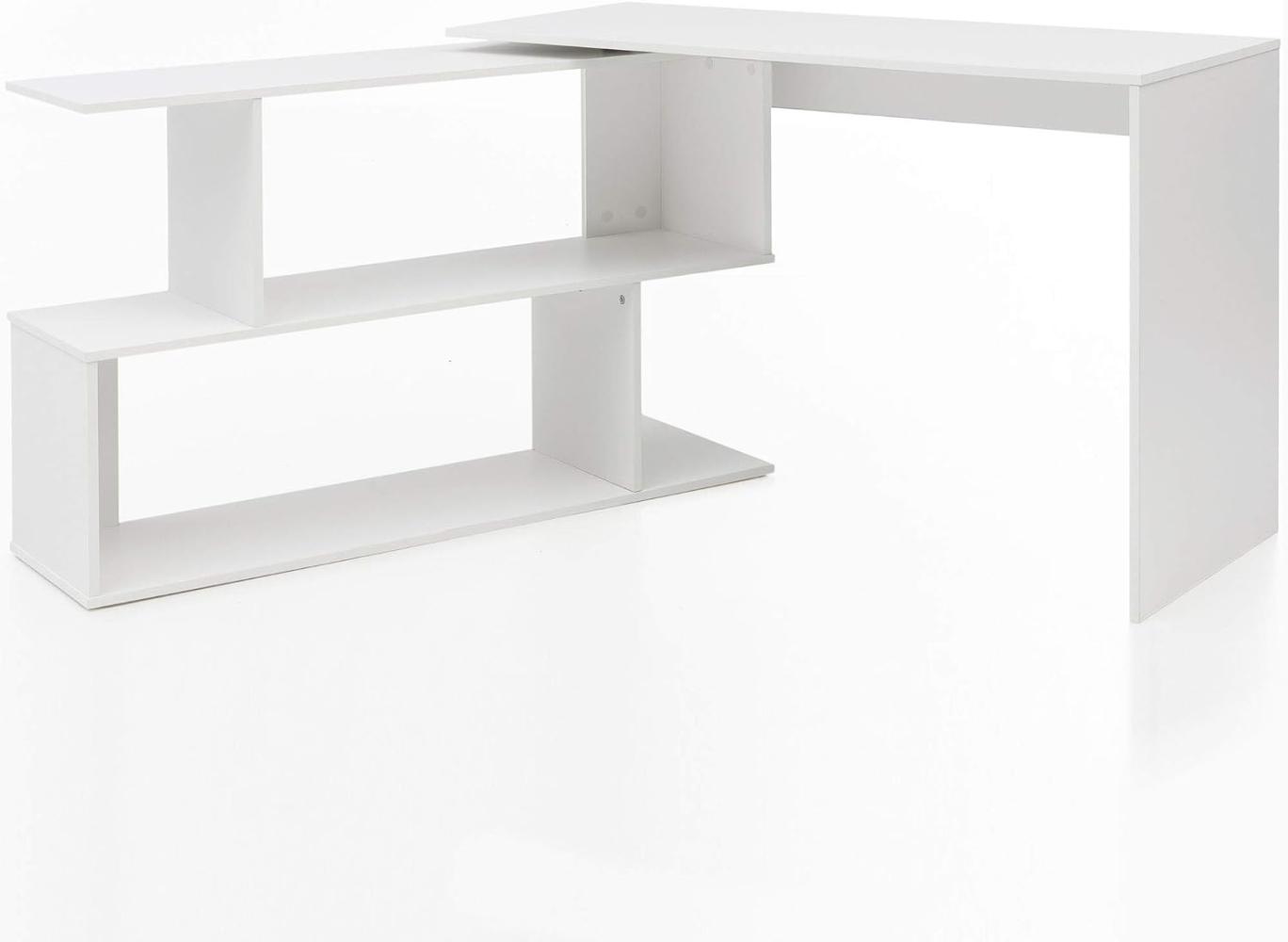 Wohnling 'FB51521' Design Schreibtisch mit Ablage und Regal, Weiß Matt, 119 x 78 x 49 cm Bild 1