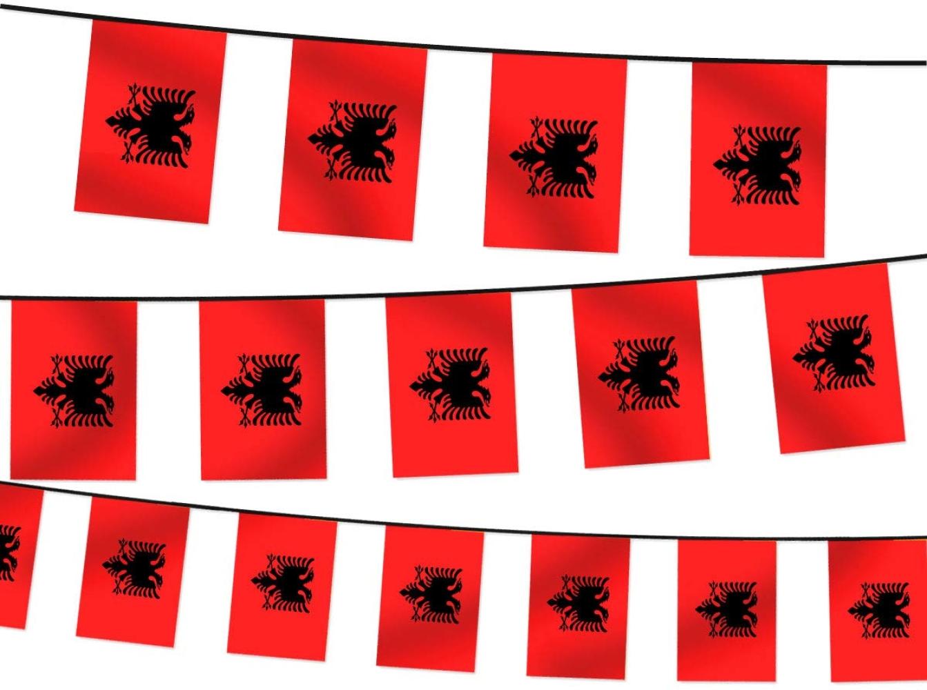 Wimpelkette WM EM Länderfahnen Girlande Fahnenkette Fanartikel Wimpel Albanien Bild 1