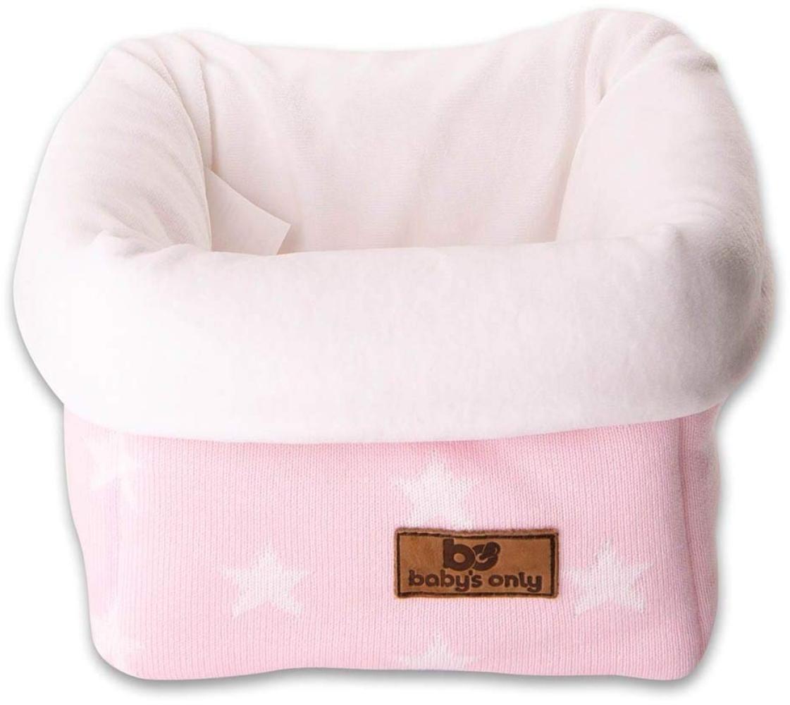 Baby's Only 913994 Aufbewahrungskorb Sterne gestrickt, 17 x 20 cm, rosa/weiß Bild 1