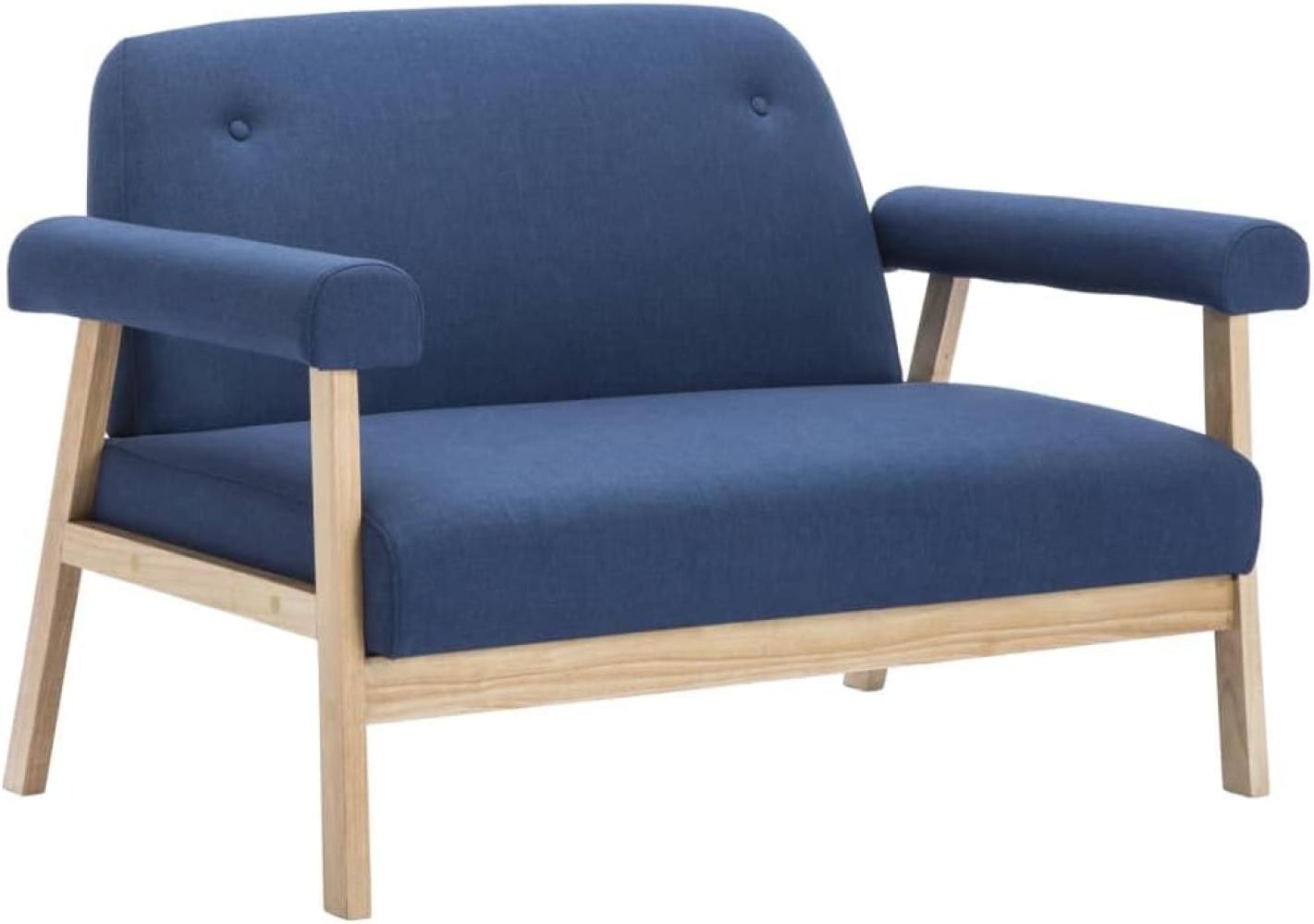 2-Sitzer-Sofa Stoff Blau Bild 1