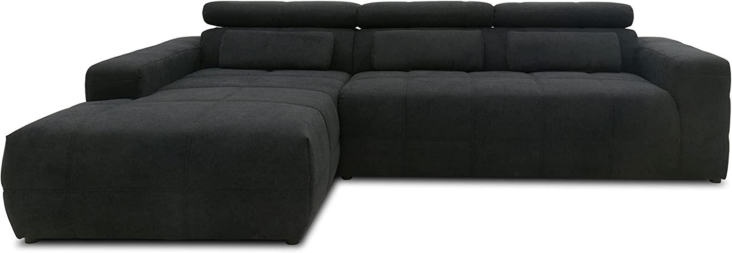 DOMO. collection Brandon Ecksofa, Sofa mit Rückenfunktion in L-Form, Polsterecke, Eckgarnitur, schwarz, 288 x 228 x 80 cm Bild 1