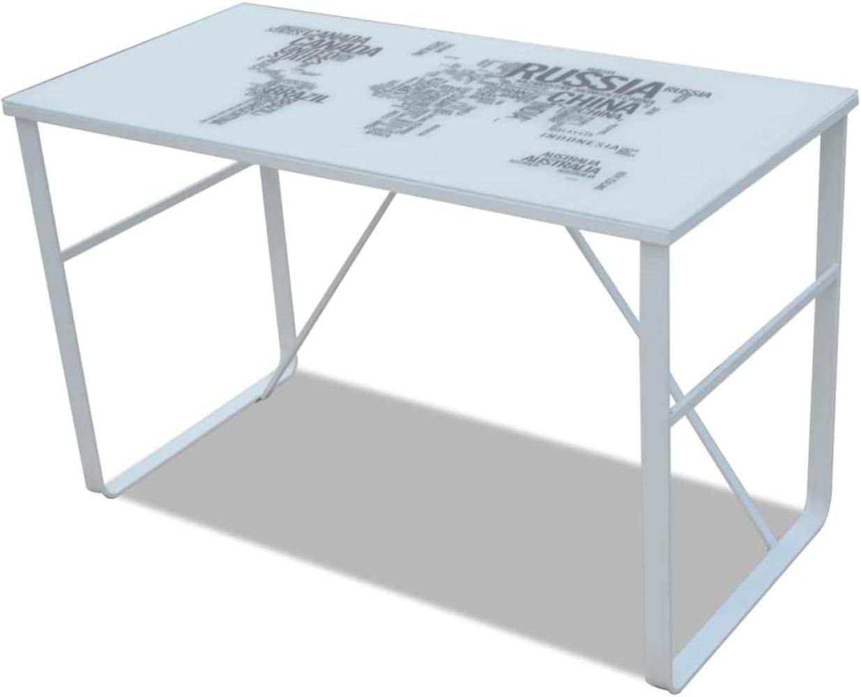 Schreibtisch mit Weltkarte, schwarz/ weiß, 120 x 60 x 75 cm Bild 1