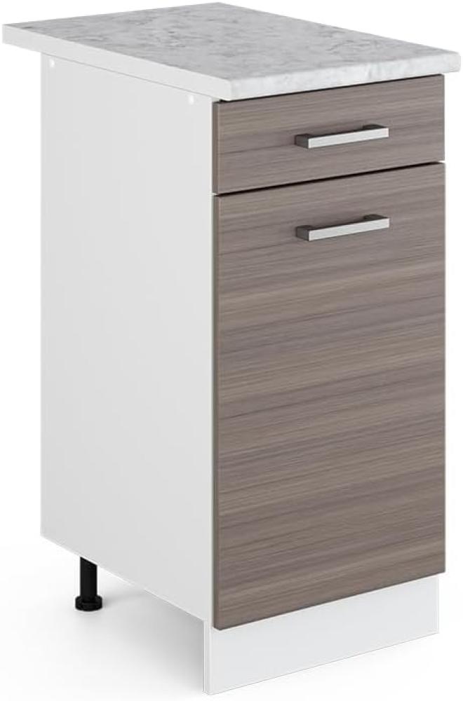 Vicco Küchenschrank R-Line Hängeschrank Unterschrank Küchenzeile Küchenunterschrank Arbeitsplatte, Möbel verfügbar in anthrazit und weiß (edelgrau mit Arbeitsplatte, Schubunterschrank 40 cm) Bild 1