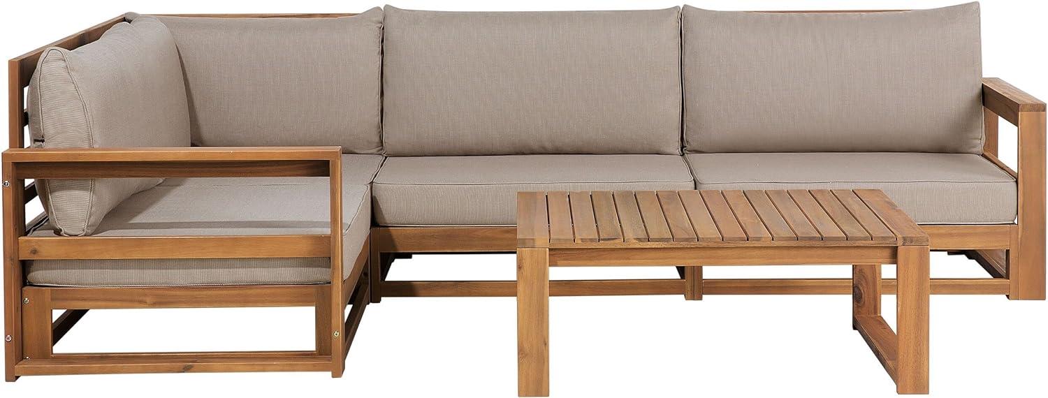 Lounge Set TIMOR Akazienholz Heller Holzfarbton Rechtsseitig Bild 1