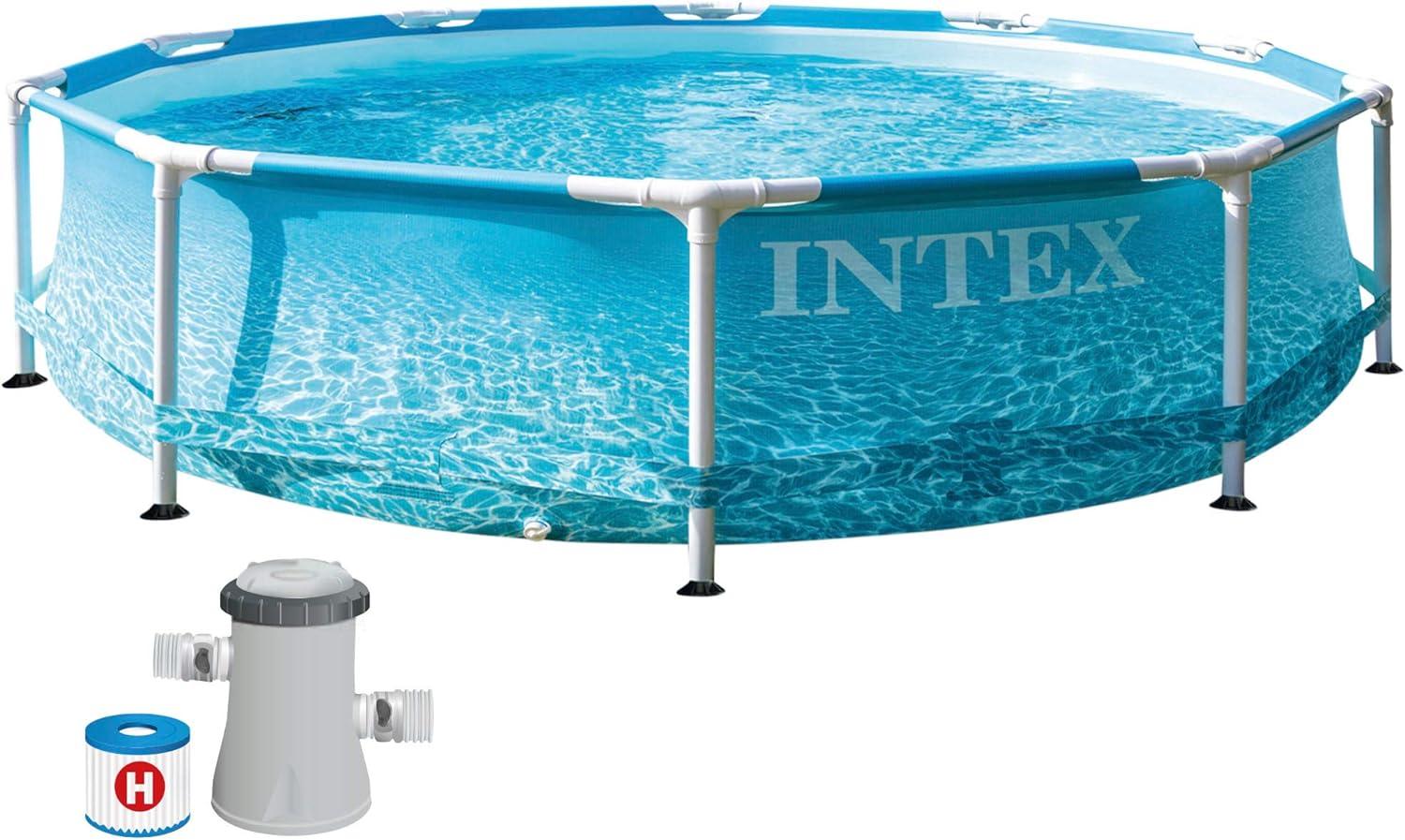 Intex Beachside Metal Frame Pool 305 x 76 cm, mit Filterpumpe - 4. 485 L Bild 1