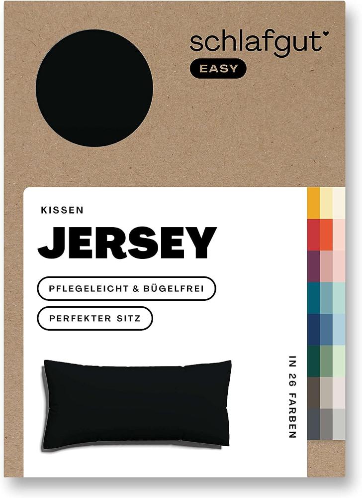 Schlafgut Kissenbezug EASY Jersey | Kissenbezug einzeln 40x80 cm | off-black Bild 1