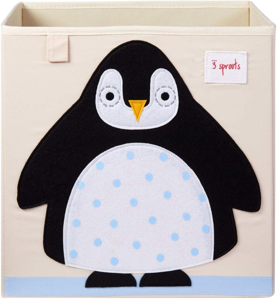 3 Sprouts Aufbewahrungsbox Ordnungskiste Pinguin 13 x 13 x 13 cm Bild 1