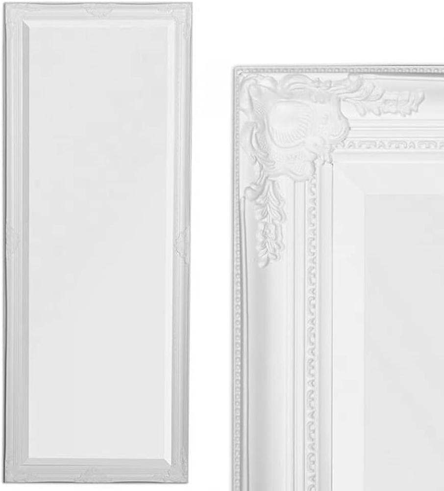 Wandspiegel LEANDOS 140x50cm pur weiß barock Design Spiegel pompös Facette Bild 1