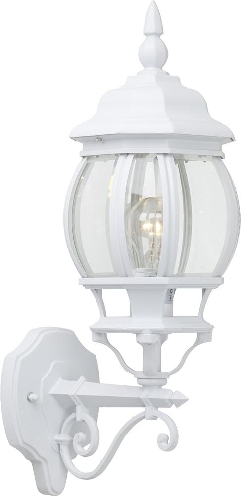 BRILLIANT Lampe Istria Außenwandleuchte stehend weiß | 1x A60, E27, 60W, geeignet für Normallampen (nicht enthalten) | IP-Schutzart: 23 - regengeschützt Bild 1
