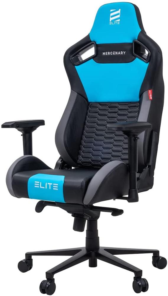 Elite Gaming-Stuhl Mercenary Bürostuhl Gaming-Chair Schreibtischstuhl Gaming (Schwarz/Grau/Blau) Bild 1