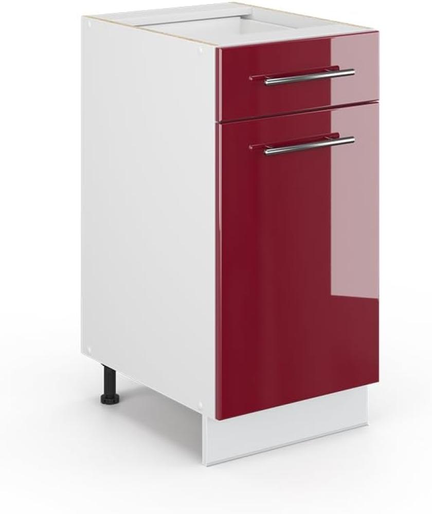 Vicco Küchenschrank Hängeschrank Unterschrank Küchenzeile Hochglanz Fame-Line (Bordeaux Hochglanz, Schubunterschrank 40 cm) Bild 1