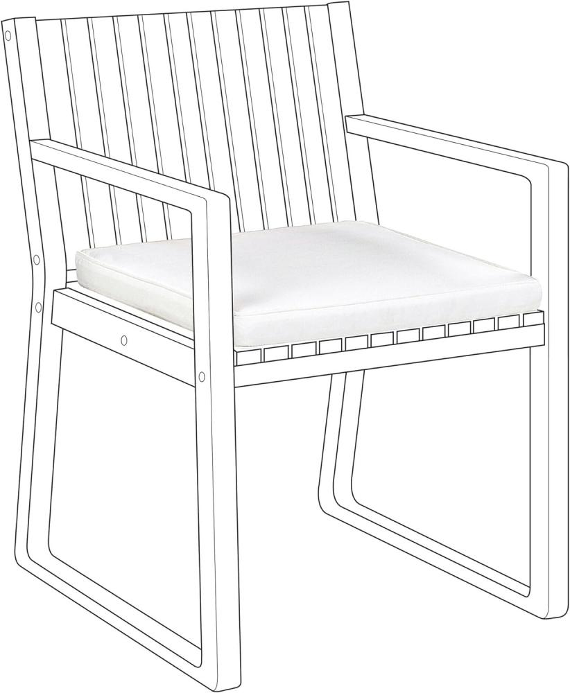 Sitzkissen für Stuhl SASSARI cremeweiß 46 x 46 x 5 cm Bild 1