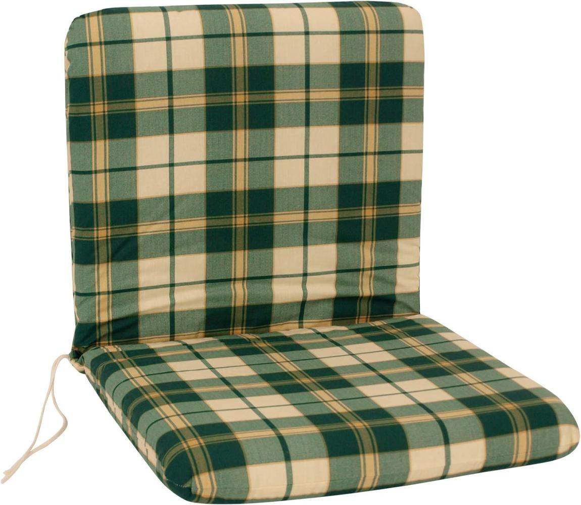 Auflage BOSTON für Sessel, grün/beige kariert Bild 1