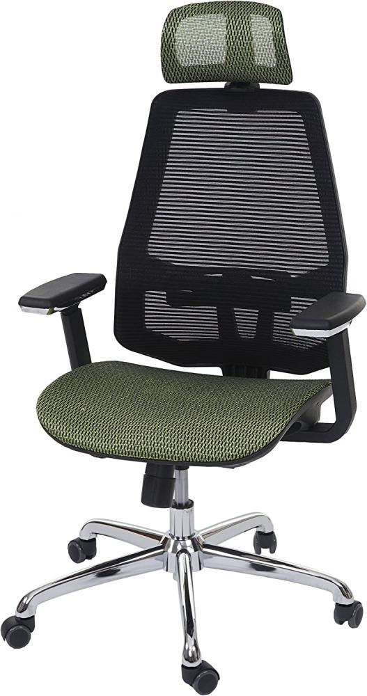 Bürostuhl HWC-A58, Schreibtischstuhl, Sliding-Funktion Stoff/Textil ISO9001 ~ grün/schwarz Bild 1